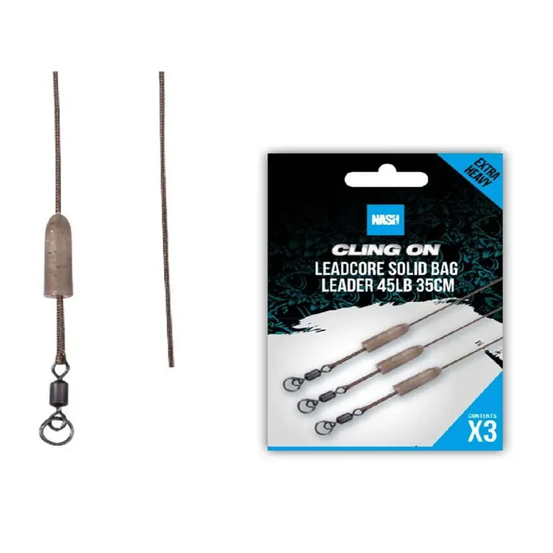 Nash Cling On Unleaded Solid Bag Leader 35 cm 3 Stück-