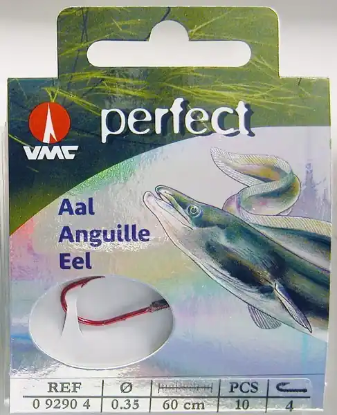VMC Perfect Aal rot Haken Aalhaken Eel Hook Aalangeln Aalfischen Wurmhaken