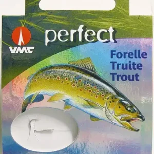 VMC Perfect Forelle gebundene Forellenhaken 60cm Vorfachlänge Trout Forellensee