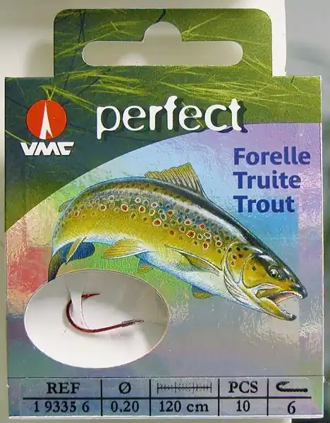 VMC Perfect Forelle Forellenhaken 120cm Vorfach Sbirolinohaken Sbirolino Trout