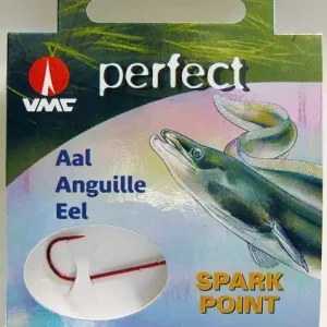 Aalhaken VMC Perfect Aal Spark Point rot Haken gerader Schenkel 07245 Angelhaken