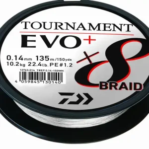 Daiwa Tournement X8 Bariad Evo + geflochtene Schnur 135m Made in Japan weiß