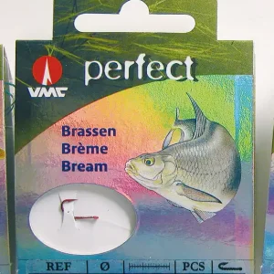 VMC Stipphaken Brassenhaken rot Wettkampfhaken Weissfisch Haken 70cm Vorfach