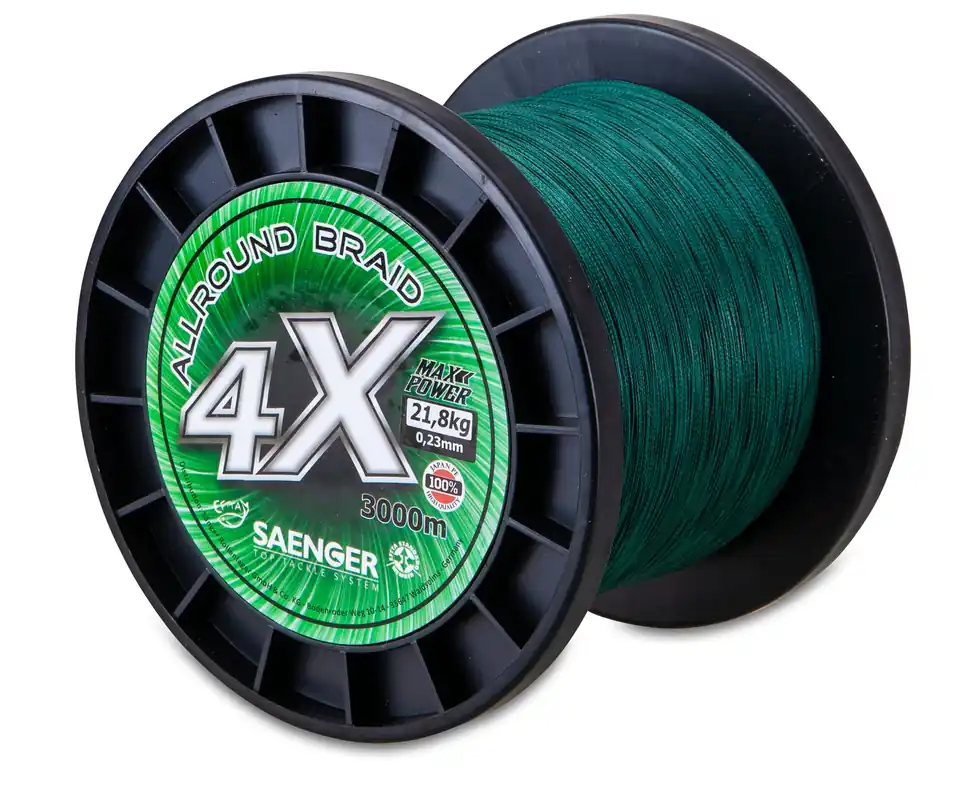 SAENGER 4 X Allround Braid 3000m 0,25mm/23,5kg geflochtene Schnur Großspule