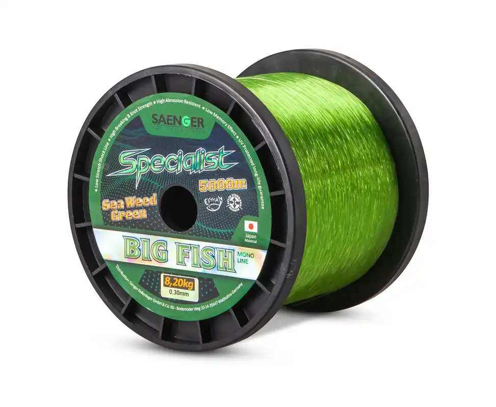 Schnur SAENGER Specialist BigFish Mono Green 5000m 0,20mm Angelschnur Großspule 1957520