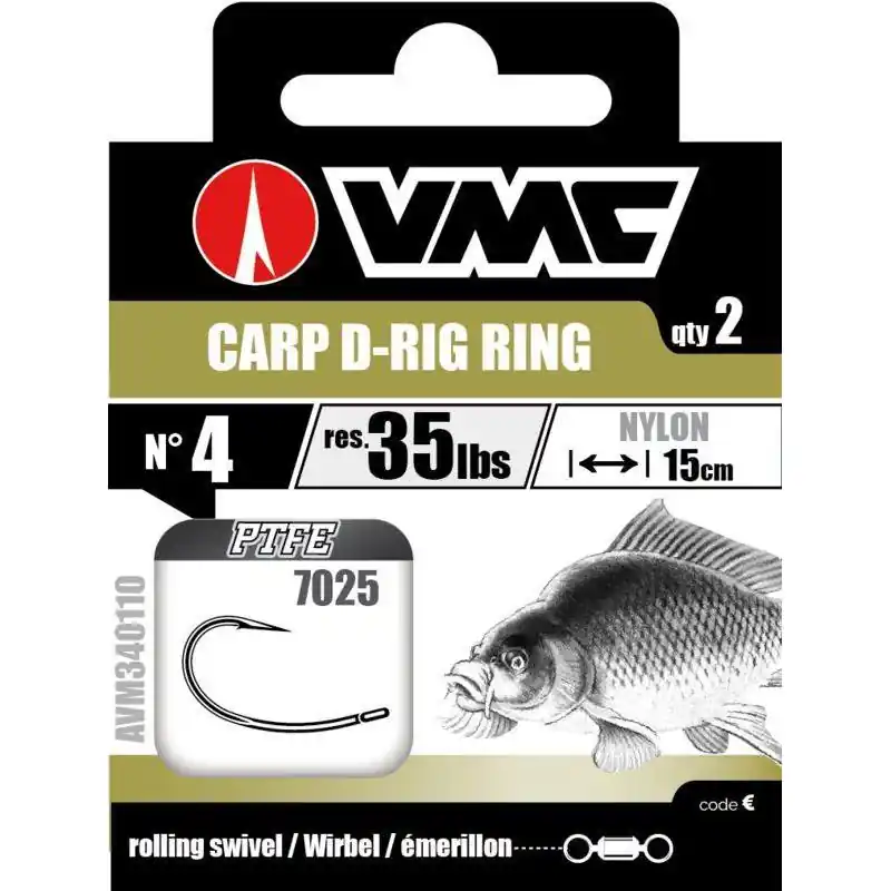 VMC Perfect gebundene Karpfen Boilie Haken mit D-Rig BN Karpfenhaken Boiliehaken