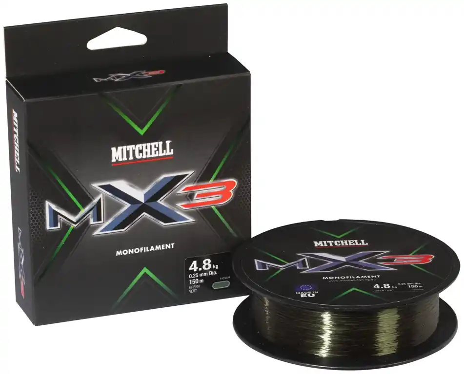 Mitchell Angelschnur monofil MX3 Low Vis Green 150m div. Durchmesser Schnur