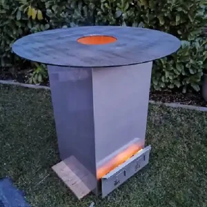 CR Edelstahl Grillplatte Grillturm Feuerplatte - 80x40x40cm 5mm Platte STABIL