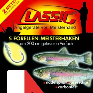 Power 5 Stk Paladin Spiral Teig Spiralhaken Forellenhaken 200cm Vorfachlänge Bait
