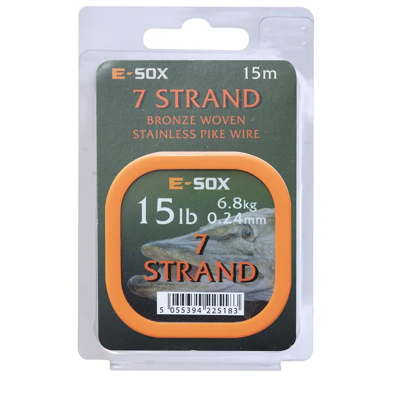 Drennan 7 Strand Pike Wire Hechtvorfach Stahlvorfach Stahlgeflecht 1x7 15m