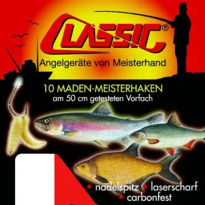 10 Stück Paladin Classic Madenhaken Brassenhaken Stipphaken gebundene Haken