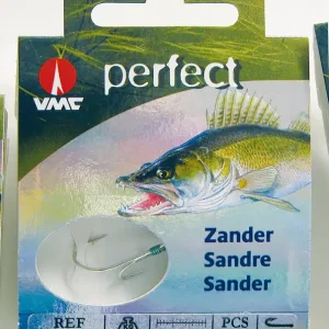 Zanderhaken Zwillingshaken VMC Perfect Zander Ryderhaken NI 70cm Kevlarvorfach