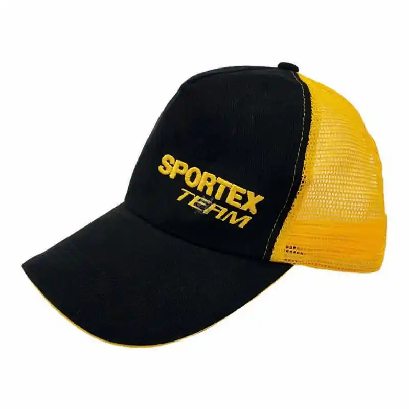 Sportex Base Cap schwarz mit gelbem Netz hinten