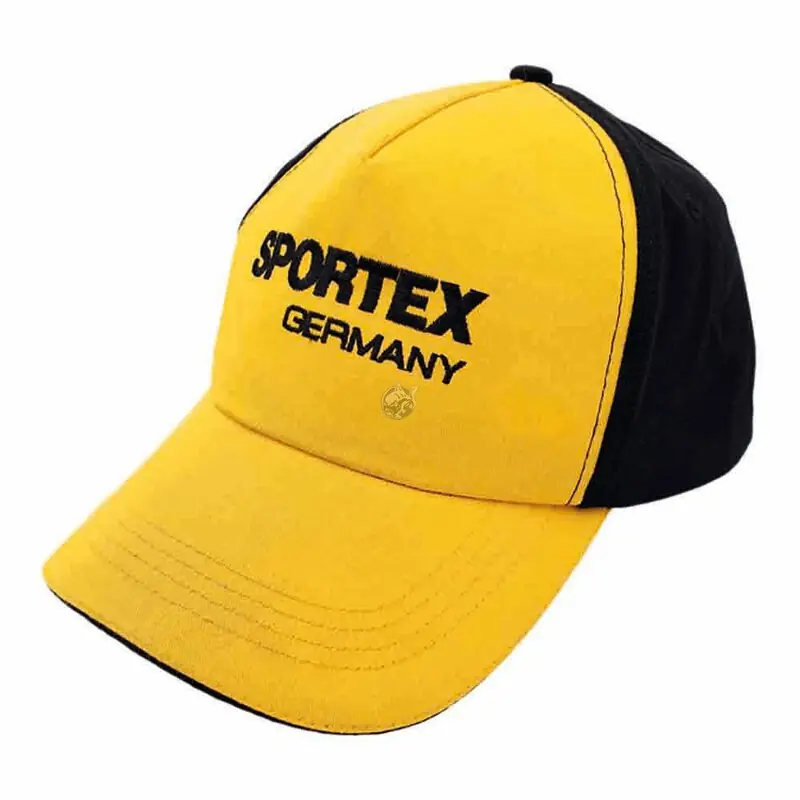 Sportex Base Cap gelbes Schild, schwarz hinten