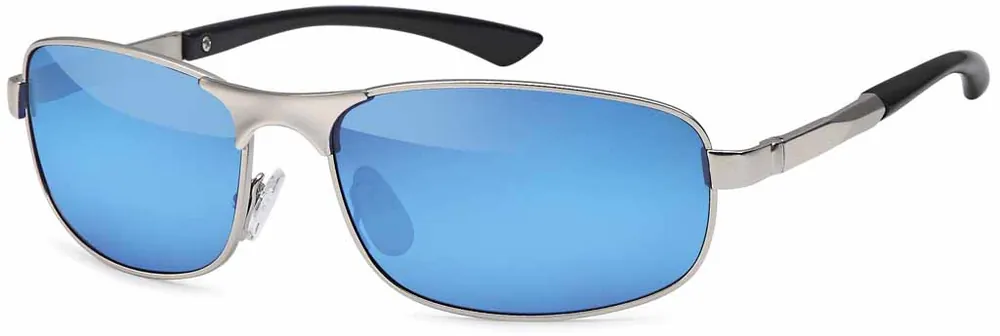 Gil Polarisationsbrille verspiegelt blau / silbern Pol-Brille Polarisation