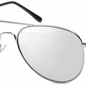 Polarisationsbrille Pilotenbrille silbern verspiegelt Pol-Brille Polarisation