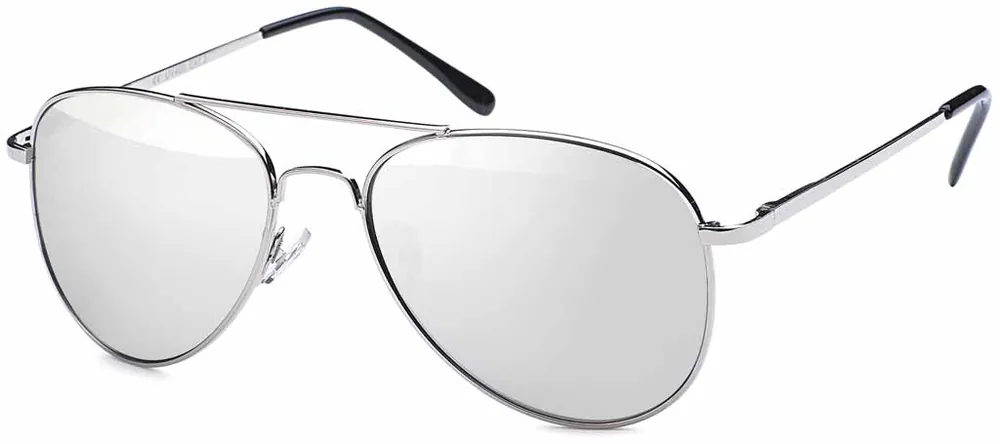 Polarisationsbrille Pilotenbrille silbern verspiegelt Pol-Brille Polarisation