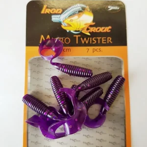 Gummi-Köder Forelle Iron Trout Micro Twister 4cm Barsch Angelköder Gummifisch