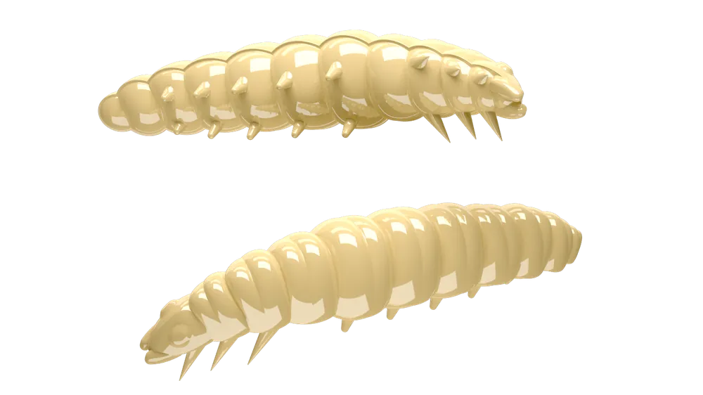 LIBRA LURES LARVA 30mm Aroma Käse / Knoblauch Gummiköder Forellenköder Softbait