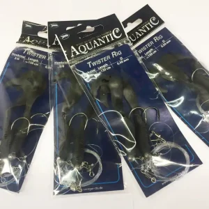 Aquantic Twister - Doppel- Rig 130cm schwarz 0,50mn Makrele Dorsch Paternoster