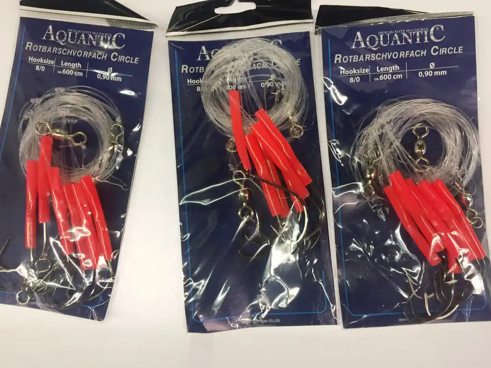 Aquantic Rotbarsch-vorfach-Meeres-system 600cm 6/0 Circle Hooks Norwegen Sandaal