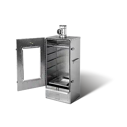 Smoki Isoliert+Fenster Geprägter Cr-Edelstahl 85x39x33cm Räucherschrank Ofen