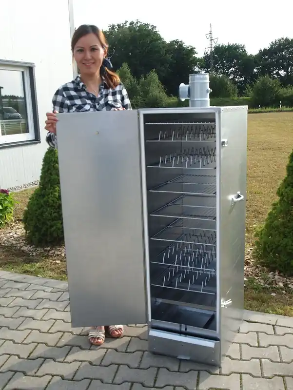 Smoki Jumbo Räucherofen doppelwandig isoliert 125x39x53cm für 16 Roste Edelstahl