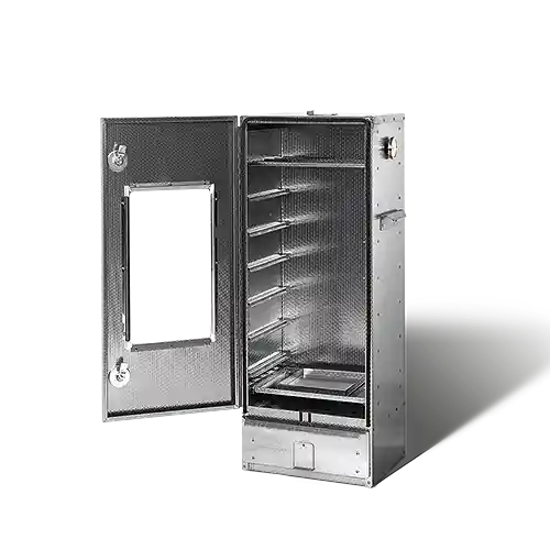 Smoki Räucherofen 100x39x33cm Geprägter Cr-Edelstahl+Fenster Räucherschrank 1042