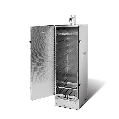 Smoki geprägter Jumbo Räucherofen doppelwandig geprägt isoliert 125x39x53cm 16 Roste