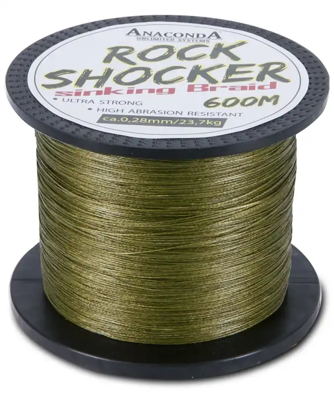 ANACONDA Rockshock sinking Braid 600m/0,23mm Karpfen-Schnur geflochtene Angel