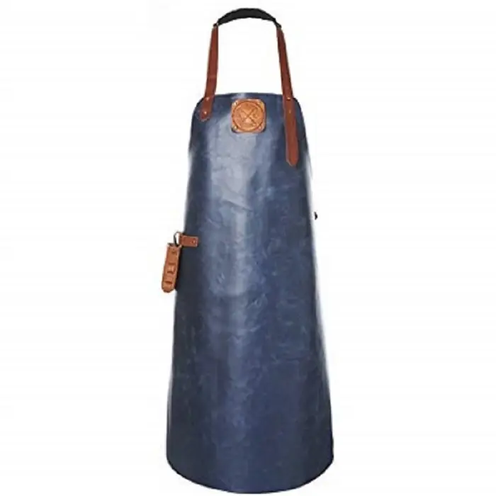 Smoki Leder Schürze Navy / Cognac Gr L Räucherofen 75001