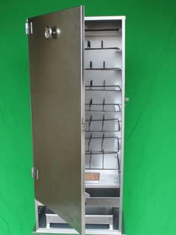 Smoki Räucherschrank Abm.:110x46x28cm für 28 Fische liegend 913 CR Edelstahl