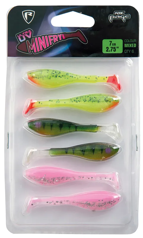 Fox Rage Mini Fry UV Mixed Colour Pack / 7 cm-