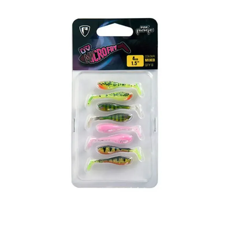Fox Rage Micro Fry UV Mixed Colour Pack / 4 cm-