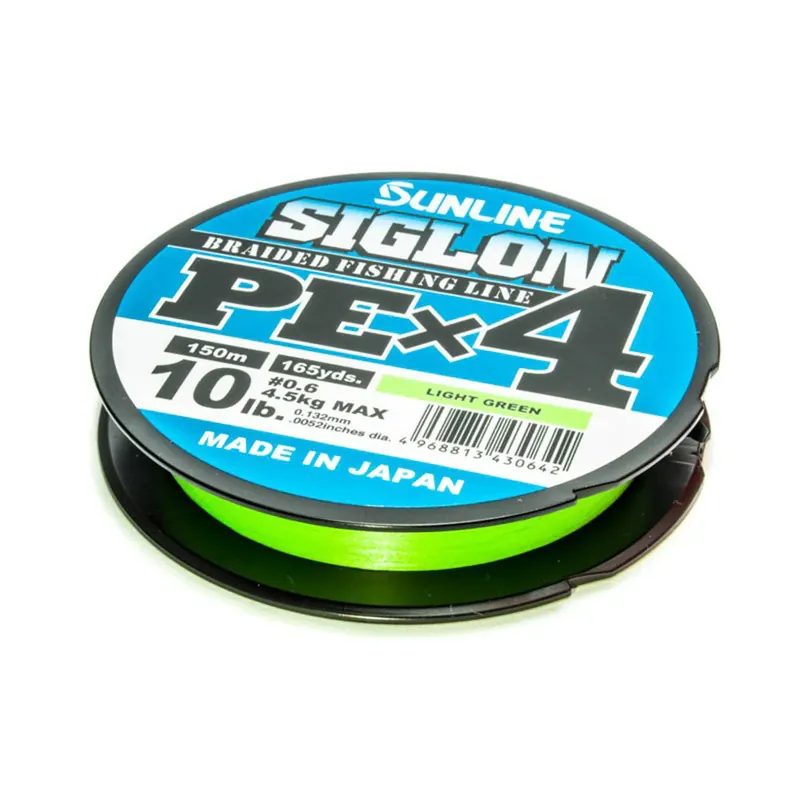 Sunline Siglon PE X4 (Light Green) / 150 m-0.132 mm / 4.5 kg / 10 lb