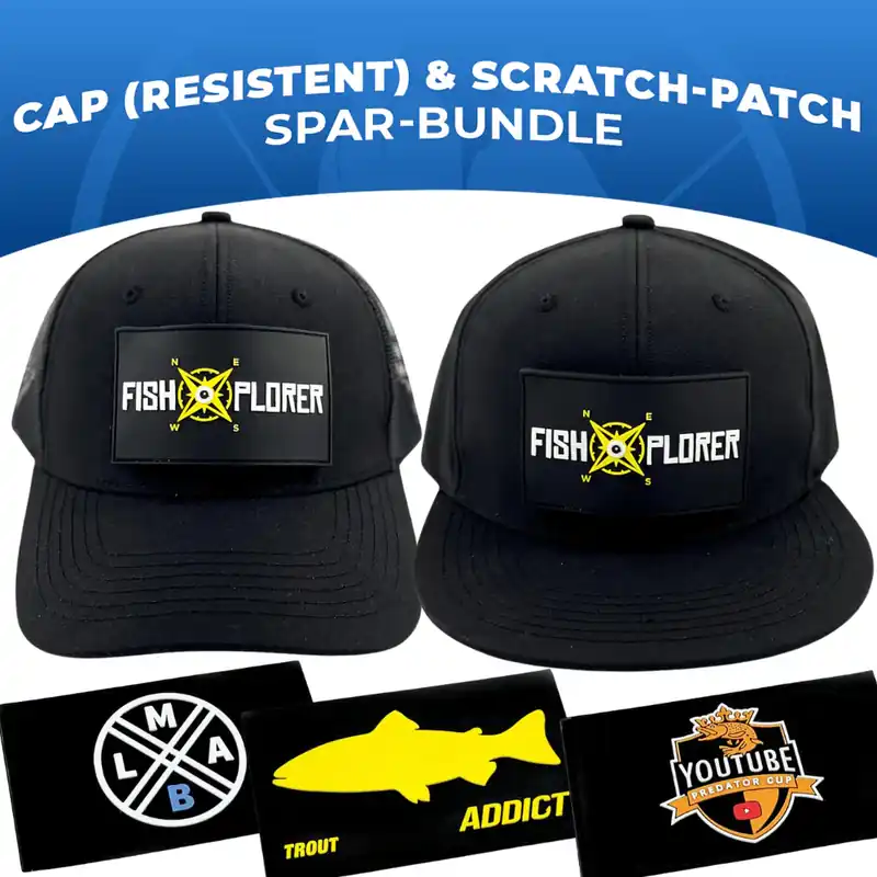 FishXplorer Cap Wasser- & UV-resistent + Scratch-Patch Silicone | Spar-Bundle-