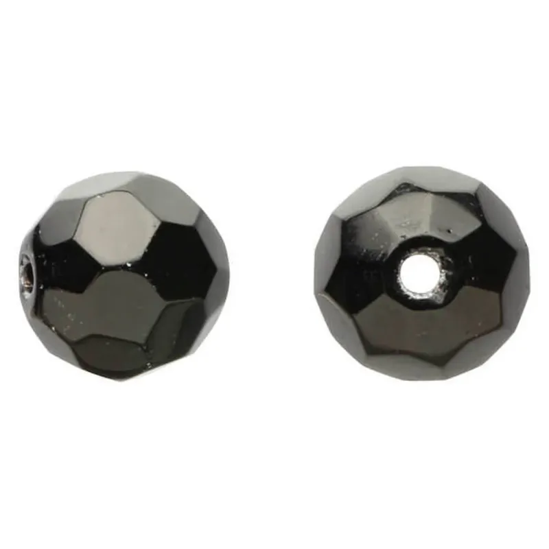 DEKA Glass Beads Black / schwarze Glasperlen-L