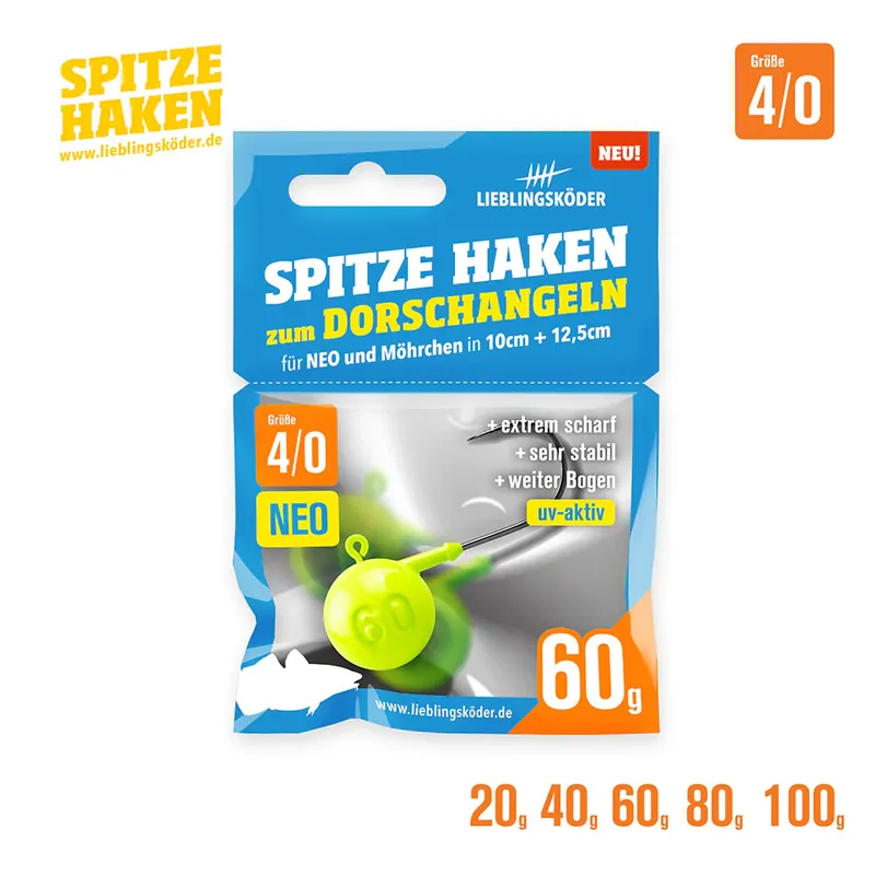 Lieblingsköder Spitze Haken 4/0 NEO / Dorschangeln-