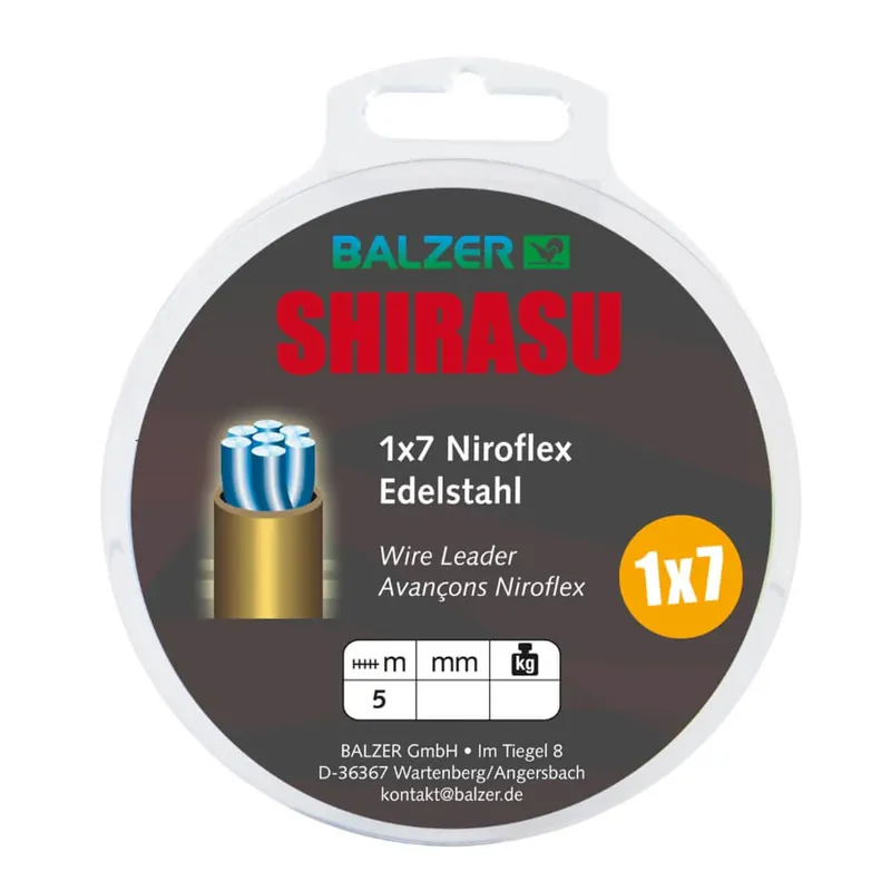 Balzer Shirasu 1x7 Stahlvorfach (unbeschichtet) / 5 m-