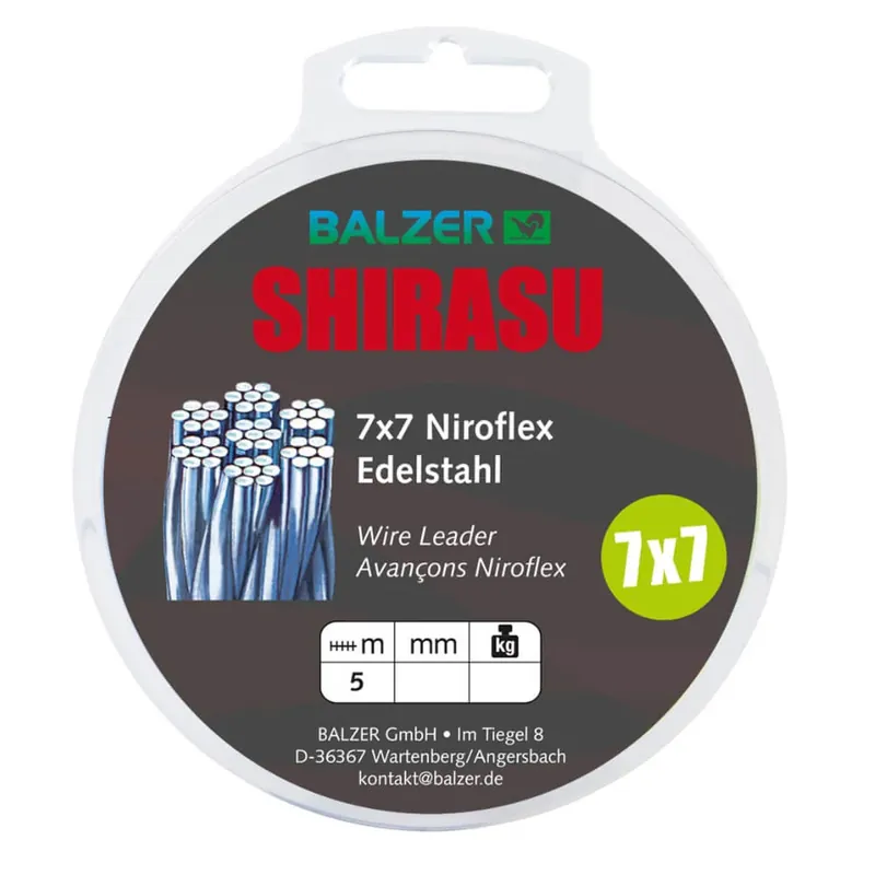 Balzer Shirasu 7x7 Stahlvorfach (unbeschichtet) / 5 m-