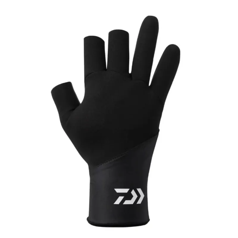 Daiwa Titanium 3-Cut Gloves (Black)-XL