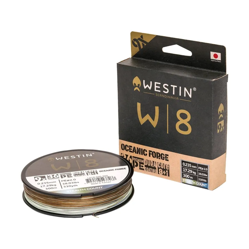 Westin W8 9-Braid Oceanic Forge - Geflochtene Schnur Durchmesser: 0.330mm | Tragkraft: 32,02kg - 300m
