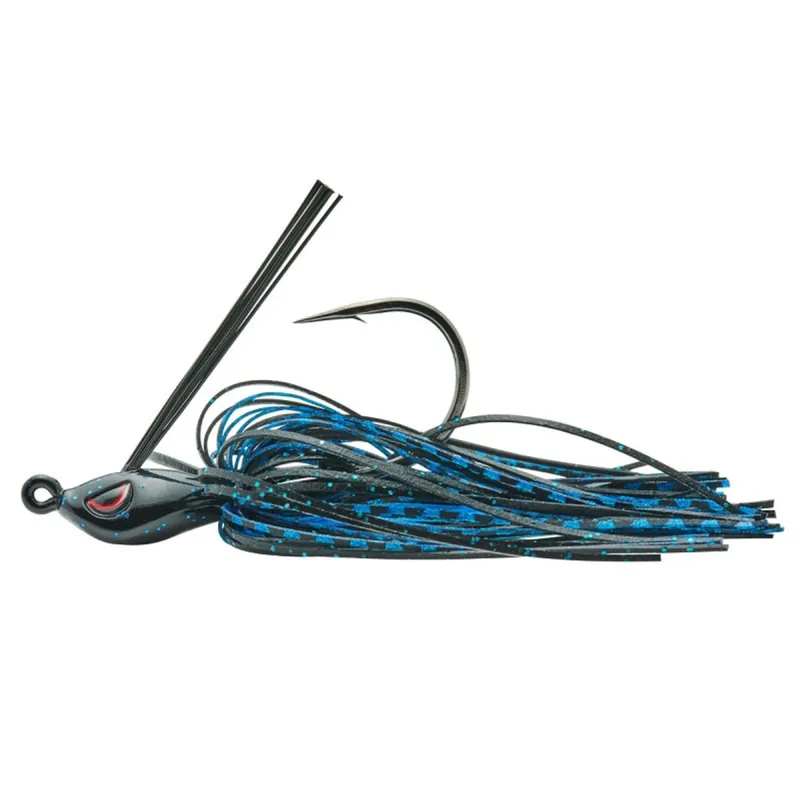 SPRO CJ Swim Jig - Skirted Jig Farbe: Black/Blue | Gewicht: 14g | Größe: #5/0