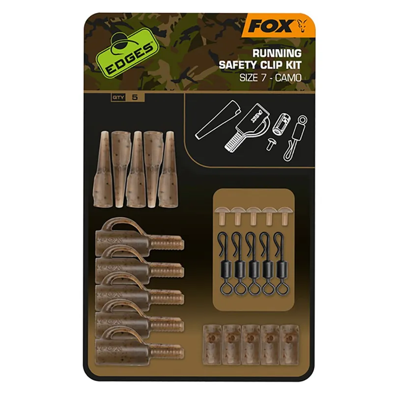 Fox Edges Camo Running Safety Clip Kit - Karpfenzubehör