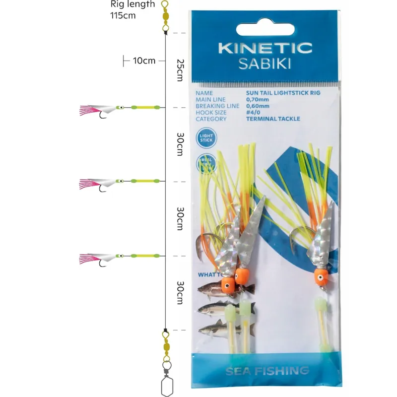 Kinetic Sabiki Sun Tail Lightstick - Meeresvorfach Farbe: Yellow/Orange