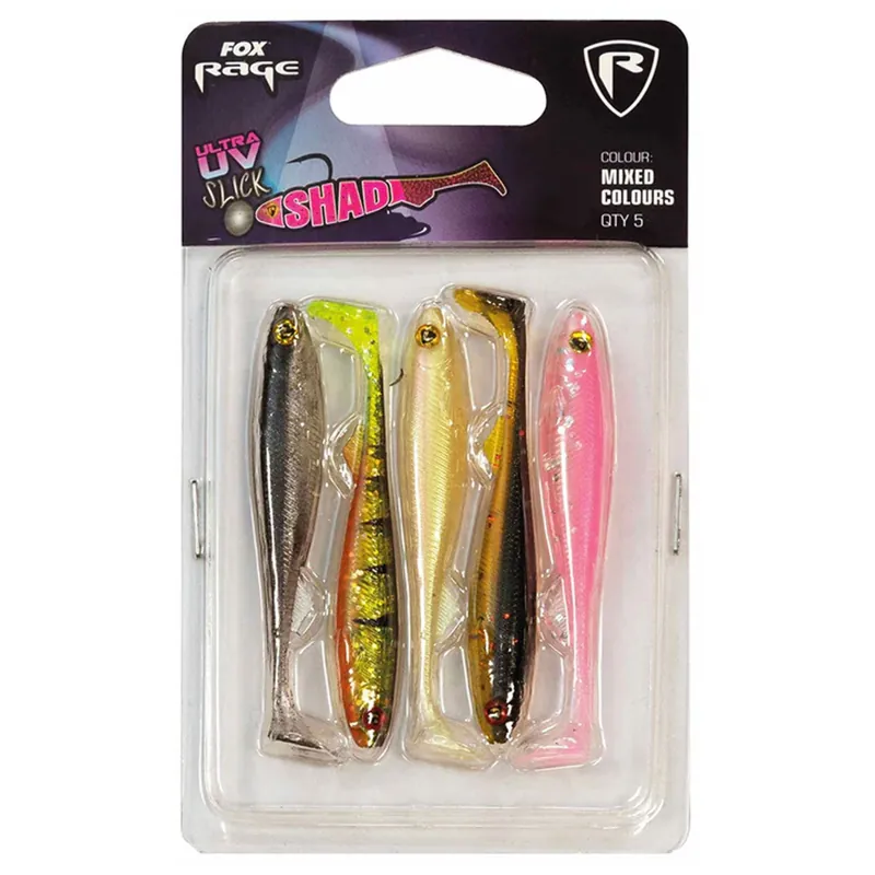 Fox Rage Slick Shad UV Mixed Colour Pack I - Gummifisch Länge: 9 cm