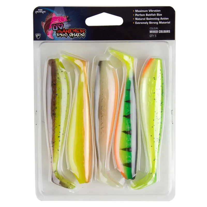 Fox Rage Zander Pro Shad Mixed Ultra UV Colours - Gummifisch Länge: 12,0 cm