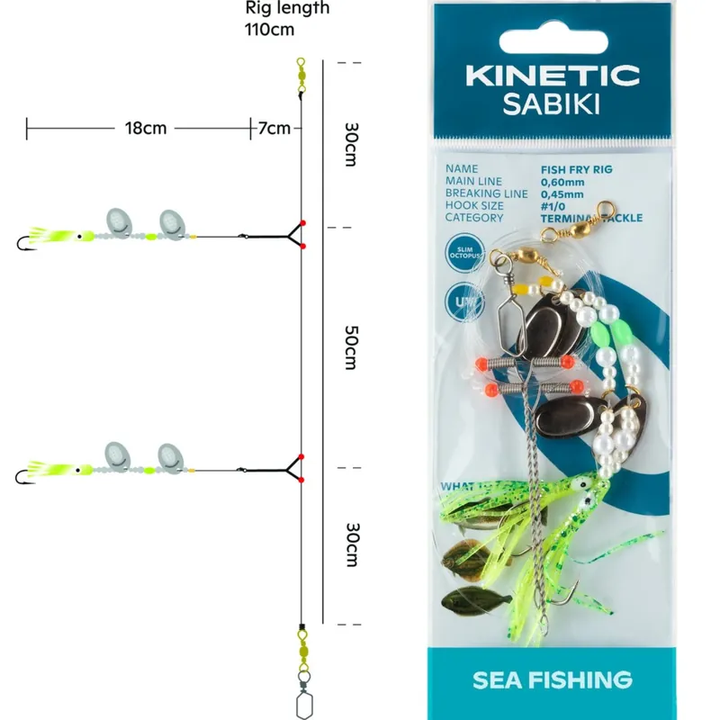 Kinetic Sabiki Fish Fry - Boots- & Brandungsvorfach Farbe: Pearl/Chartreuse Fry