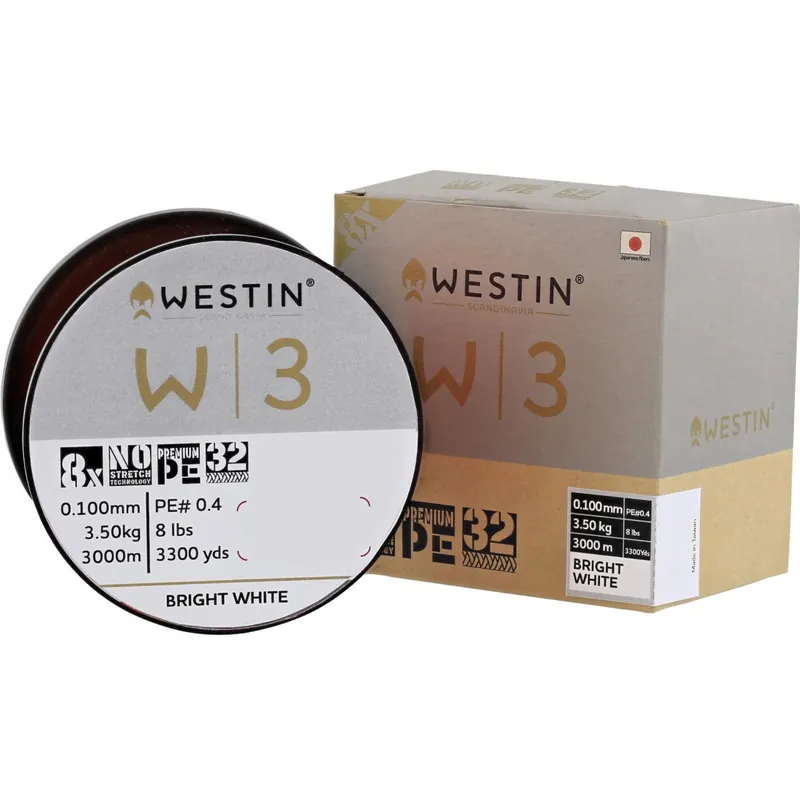 Westin W3 8 Braid Bright White - Geflochtene Schnur Durchmesser: 0,08mm - 3kg