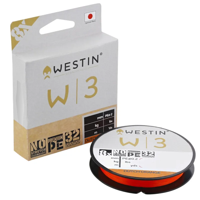 Westin W3 8-Braid Dutch Orange 300m/330yds - Geflochtene Schnur